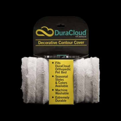 Silver - DuraCloud Orthopedic Pet Bed and Crate Pad Contour Cover - Small