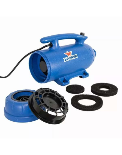 Blue  - XPOWER B-27 Super Tub Pro Double Motor 6 HP Professional Pet Grooming Dog Force Hair Dryer