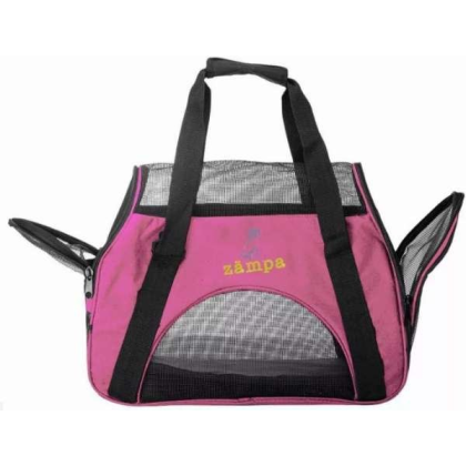 Pink - Zampa Airline Approved Soft Sided Pet Carrier - 19" x 13" x 10"