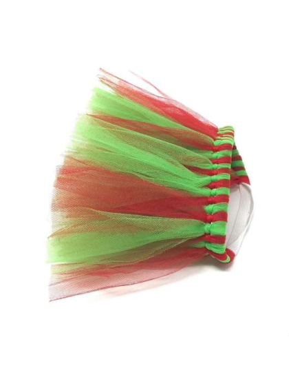 Red/Green - Red and Green Christmas Dog Tutu Skirt (XS) - XS