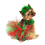 Red/Green - Red and Green Christmas Dog Tutu Skirt (Medium) - Medium