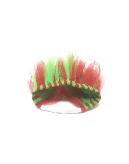 Red/Green - Red and Green Christmas Dog Tutu Skirt (Small) - Small