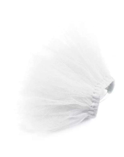 White - White Bridal Dog Tutu Skirt (Large) - Large