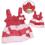 Red/White - Red & White Polka Dots Sundress with Contrasting Flowers - L