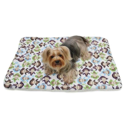 Blue - Ultra Soft Minky/Plush Monkey Blanket - One Size