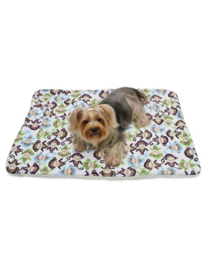 Blue - Ultra Soft Minky/Plush Monkey Blanket - One Size