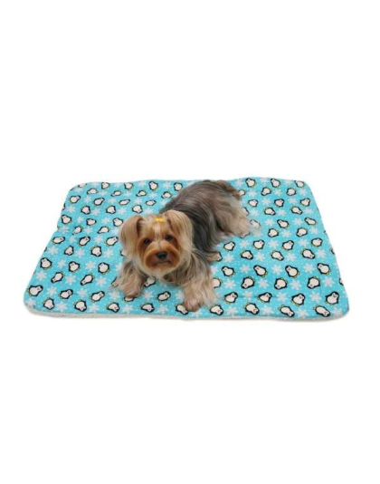 Turquoise - Penguins & Snowflakes Flannel/Ultra-Plush Blanket - One Size