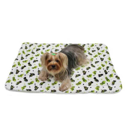White - Playful Dinosaur Flannel/Ultra-Plush Blanket - One Size