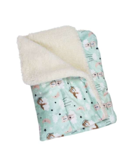 Green - Ultra Soft Minky/Plush Bedtime Bears Blanket - One Size