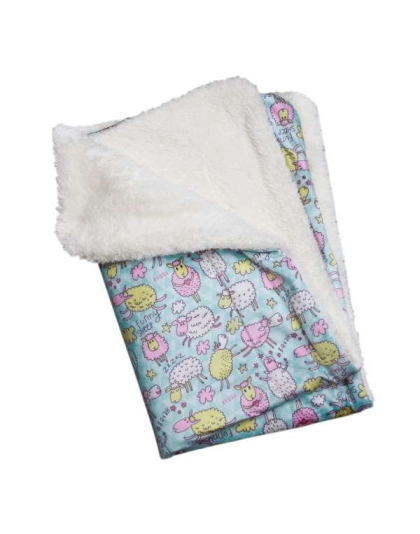 Light Blue - Ultra Soft Minky/Plush Funny Sheep Blanket - One Size