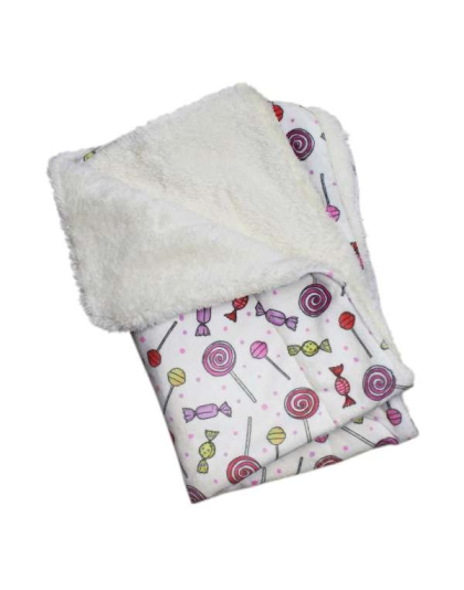 White - Ultra Soft Minky/Plush Sweet Candies Blanket - One Size