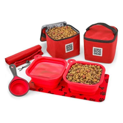 Red - Mobile Dog Gear Dine Away Bag (Medium/Large Dogs) - M/L