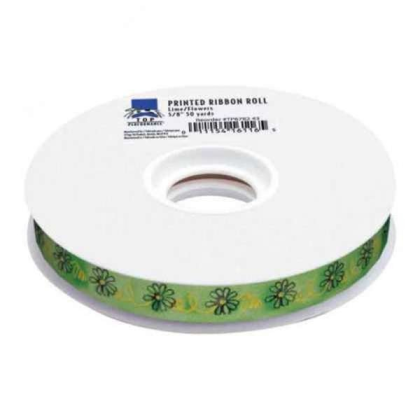 Flowers - 50-Yard Printed Ribbon Rolls - 50 Yards