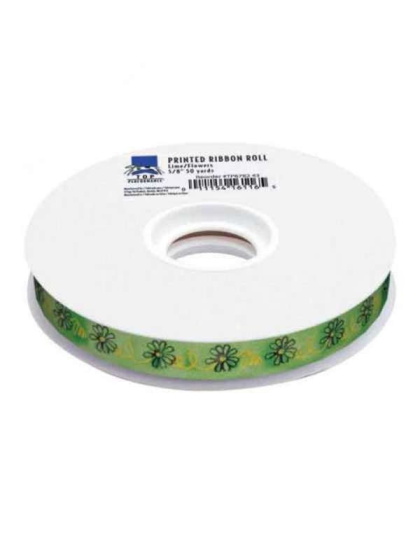Flowers - 50-Yard Printed Ribbon Rolls - 50 Yards