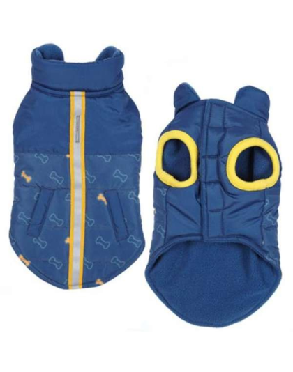 Blue - ES Bone Print Puff Jacket  - Large