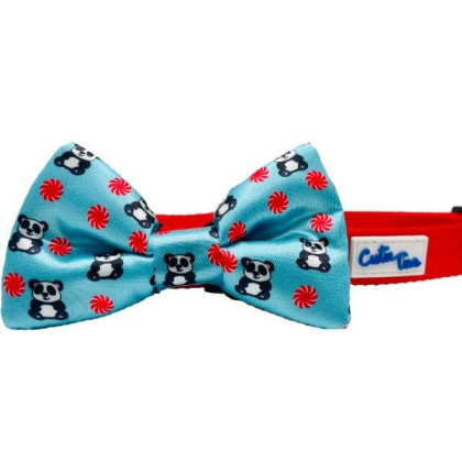 Panda Blue - Cutie Ties Dog Bow Tie - One Size