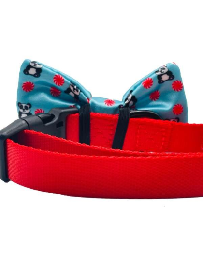 Panda Blue - Cutie Ties Dog Bow Tie - One Size