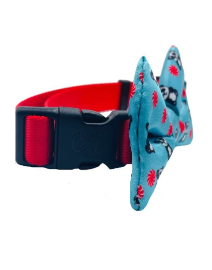 Panda Blue - Cutie Ties Dog Bow Tie - One Size