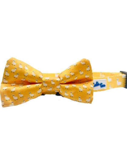 Llama Yellow - Cutie Ties Dog Bow Tie - One Size