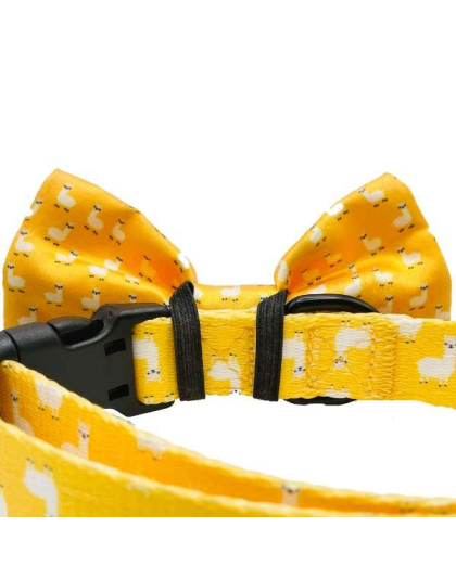 Llama Yellow - Cutie Ties Dog Bow Tie - One Size