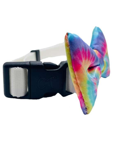 Pastel Tie Dye - Cutie Ties Dog Bow Tie - One Size