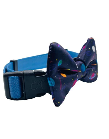 Space Planets - Cutie Ties Dog Bow Tie - One Size