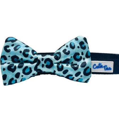 Blue Cheetah  - Cutie Ties Dog Bow Tie - One Size