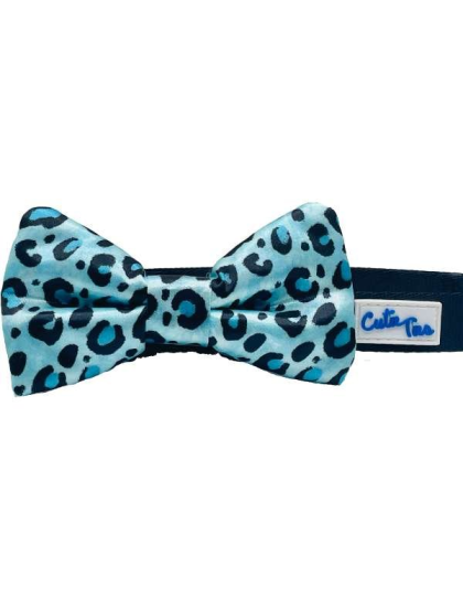 Blue Cheetah  - Cutie Ties Dog Bow Tie - One Size