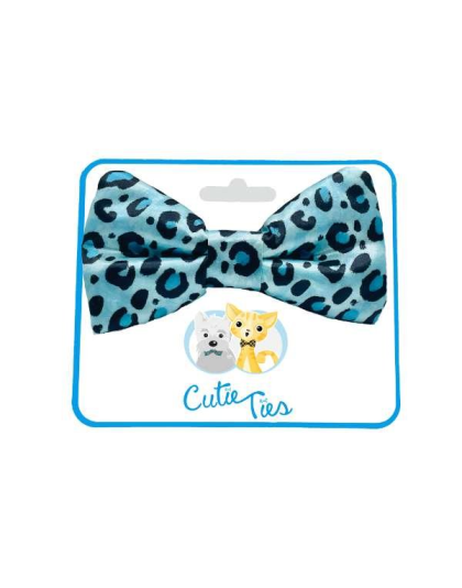 Blue Cheetah  - Cutie Ties Dog Bow Tie - One Size