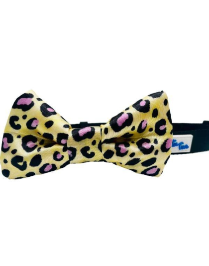 Cheetah Yellow - Cutie Ties Dog Bow Tie - One Size
