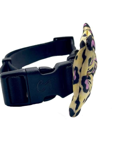 Cheetah Yellow - Cutie Ties Dog Bow Tie - One Size
