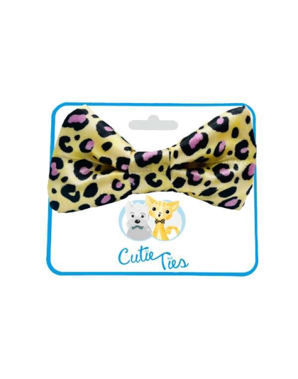 Cheetah Yellow - Cutie Ties Dog Bow Tie - One Size