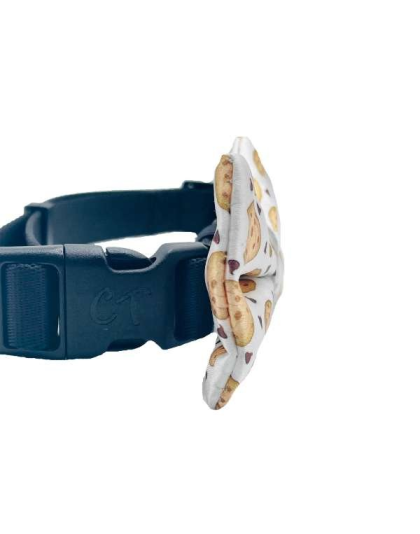 Chocolate Chip Cookie/White - Cutie Ties Dog Bow Tie - One Size