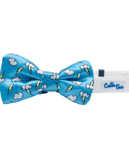 Lightning & Clouds - Cutie Ties Dog Bow Tie - One Size