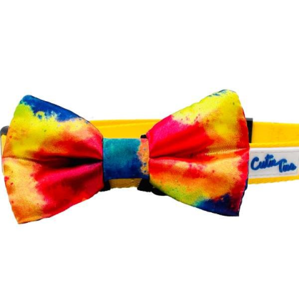 Rainbow Tie Dye - Cutie Ties Dog Bow Tie - One Size