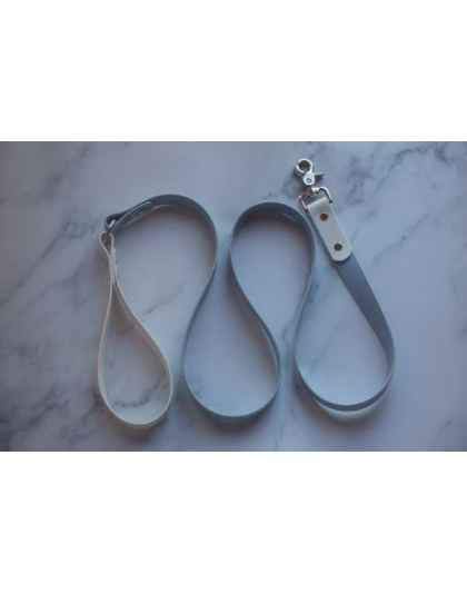 Pastel Blue|White - Biothane Leash - Two Toned - Style 2 - 6 ft