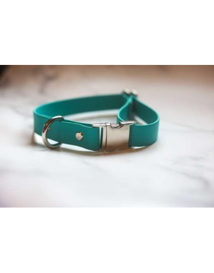 Teal - Biothane Quick Release Collar - Medium 12-17 inches