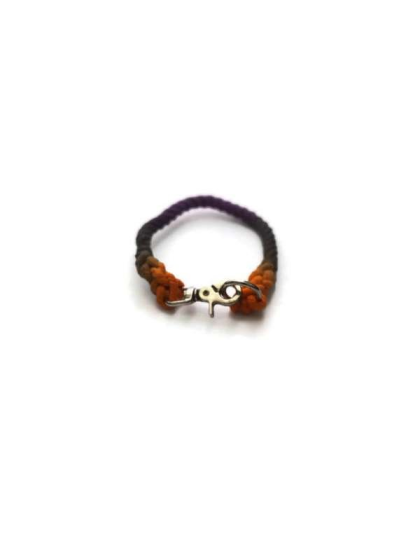 Black, Orange, and Purple  - Rope Dog Collar - 25 inches