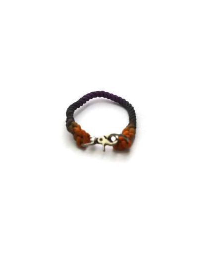 Black, Orange, and Purple  - Rope Dog Collar - 28 inches