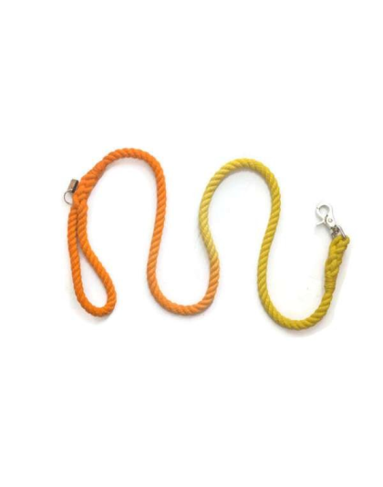 Orange and Yellow  - Rope Dog Leash - Traffic Lead (2 ft)