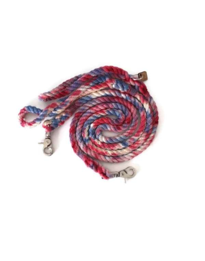 Red, White and Blue Tie Dye  - Rope Dog Leash - 4 ft