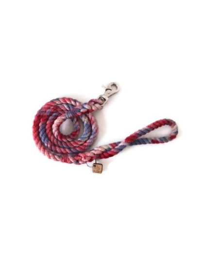 Red, White and Blue Tie Dye  - Rope Dog Leash - 5 ft
