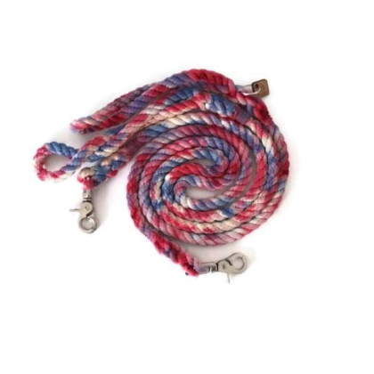 Red, White and Blue Tie Dye  - Rope Dog Leash - 6 ft