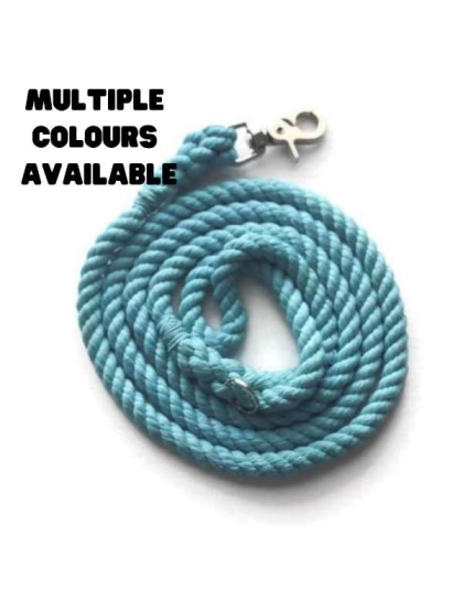 Blue - Single Color Rope Dog Leash - 4 ft