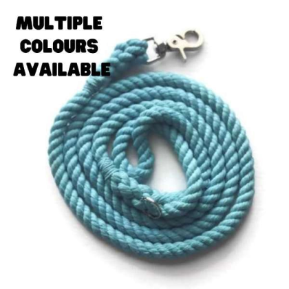 Blue - Single Color Rope Dog Leash - 6 ft