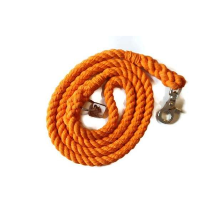 Orange - Single Color Rope Dog Leash - 5 ft