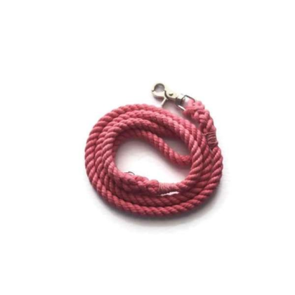 Pink - Single Color Rope Dog Leash - 6 ft