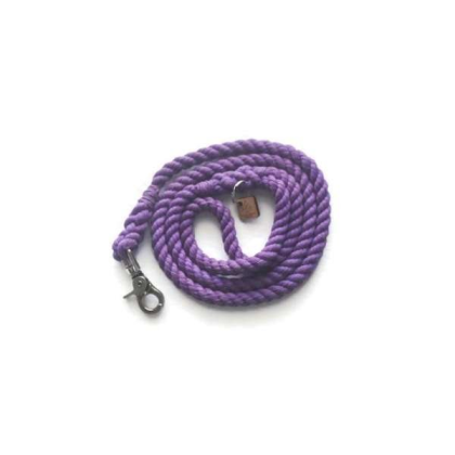 Purple - Single Color Rope Dog Leash - 6 ft
