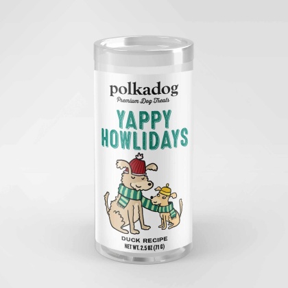 Polka Dog Holiday Mini Tube: Yappy Howlidays, Lucky Duck Bits 2oz