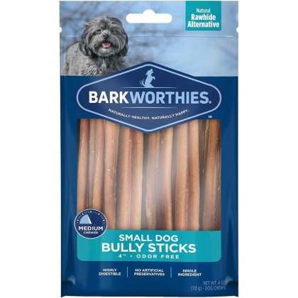 Barkworthies Bully Stick- Odor Free - 04" (Net Wt. 4 oz SURP)